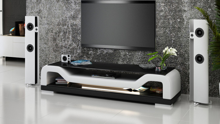 TV-cabinet TV Sideboard Leather Glass Table Television Wardrobe Lowboard Mo.F