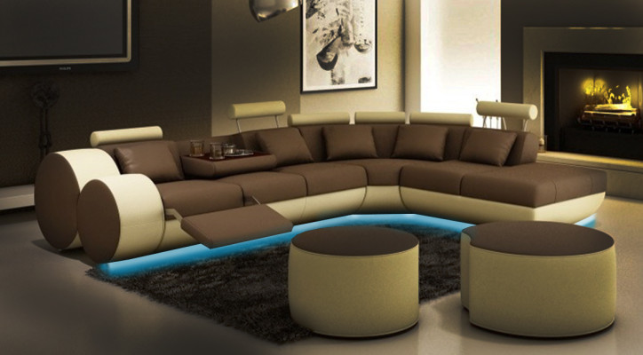 Corner sofa Sofa Couch Upholstery Living landscape Leather Corner Sofas Suite sofas Madird