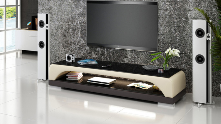 TV-cabinet TV Sideboard Leather Glass Table Television Wardrobe Table Lowboard Mo.H
