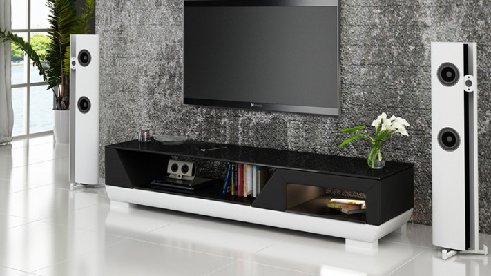 TV-cabinet TV Sideboard Leather Glass Table Television Wardrobe Table Lowboard Mo.I