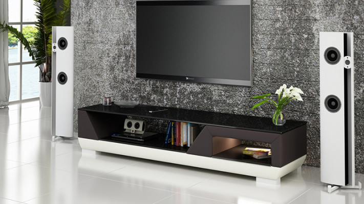 TV-cabinet TV Sideboard Leather Glass Table Television Wardrobe Table Lowboard Mo.I