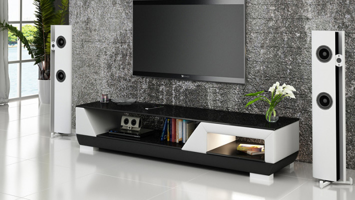 TV-cabinet TV Sideboard Leather Glass Table Television Wardrobe Table Lowboard Mo.I