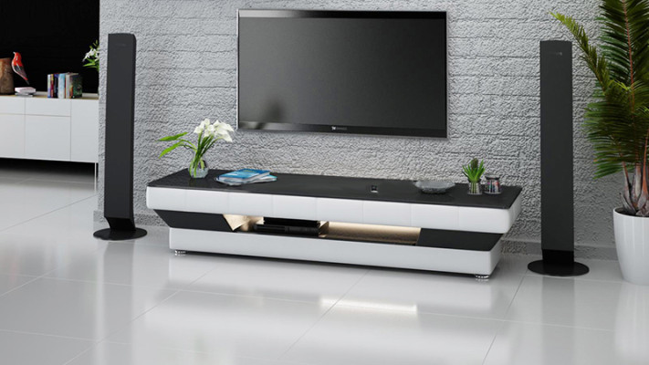 TV-cabinet TV Sideboard Leather Glass Table Television Wardrobe Table Lowboard Mo.J