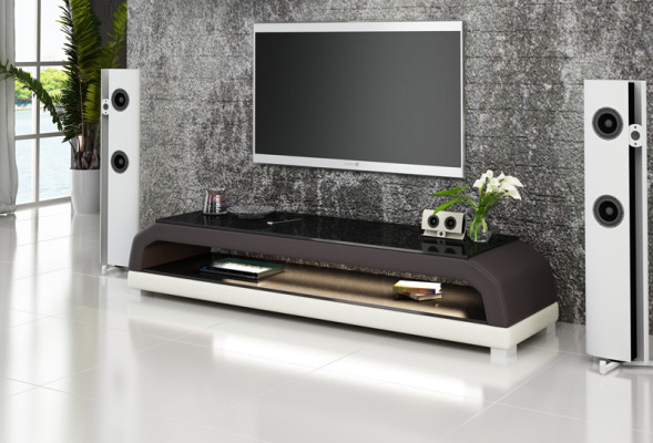 TV-cabinet TV Sideboard Leather Glass Table Television Wardrobe Table Decor Designer