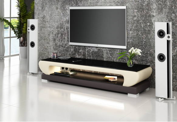 TV-cabinet TV Sideboard Leather Glass Table Television Wardrobe Decor Table Designer