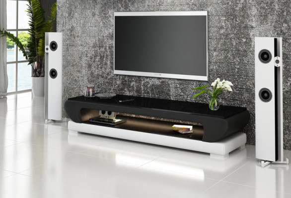 TV-cabinet TV Sideboard Leather Glass Table Television Wardrobe Decor Table Designer