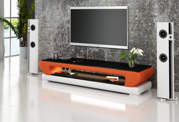TV-cabinet TV Sideboard Leather Glass Table Television Wardrobe Decor Table Designer