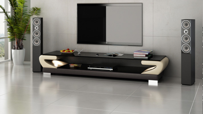 TV-cabinet TV Sideboard Leather Glass Table Decor Television Wardrobe Table Designer