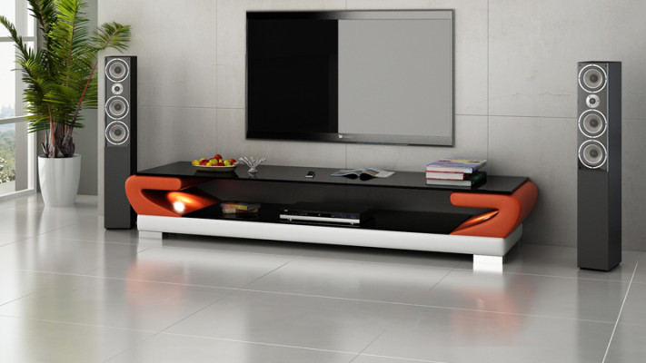 TV-cabinet TV Sideboard Leather Glass Table Decor Television Wardrobe Table Designer