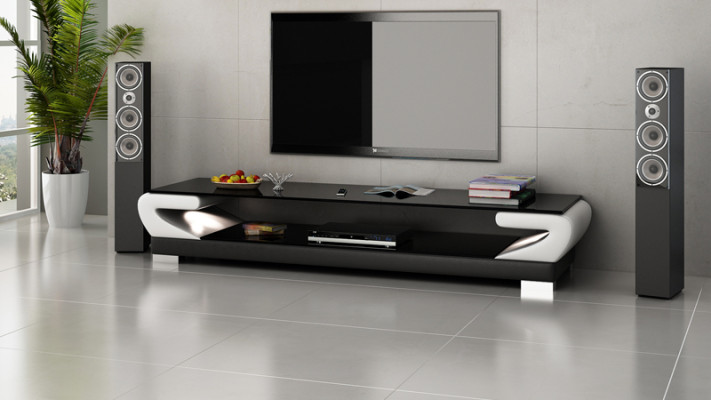TV-cabinet TV Sideboard Leather Glass Table Decor Television Wardrobe Table Designer