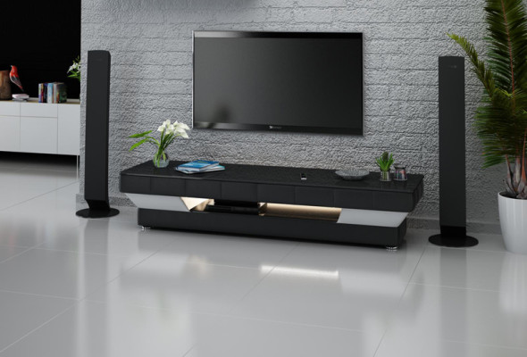 TV-cabinet TV Sideboard Leather Decor Glass Table Television Wardrobe Table Designer