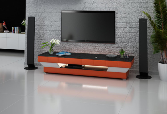 TV-cabinet TV Sideboard Leather Decor Glass Table Television Wardrobe Table Designer