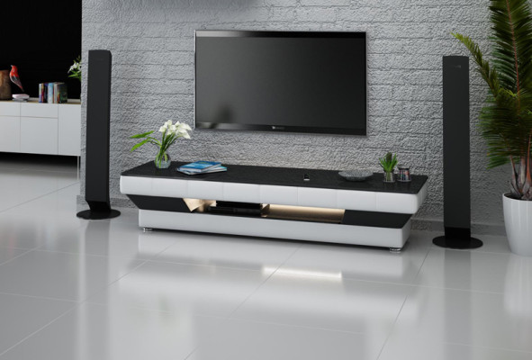 TV-cabinet TV Sideboard Leather Decor Glass Table Television Wardrobe Table Designer