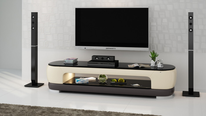TV-cabinet TV Sideboard Decor Leather Glass Table Television Wardrobe Table Designer