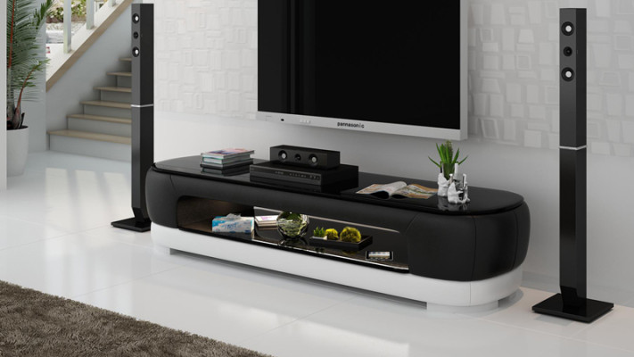 TV-cabinet TV Sideboard Decor Leather Glass Table Television Wardrobe Table Designer