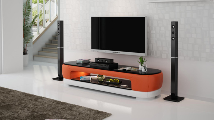 TV-cabinet TV Sideboard Decor Leather Glass Table Television Wardrobe Table Designer