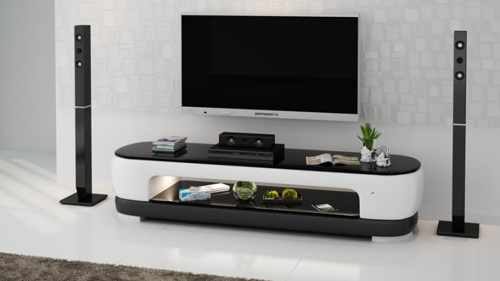 TV-cabinet TV Sideboard Decor Leather Glass Table Television Wardrobe Table Designer