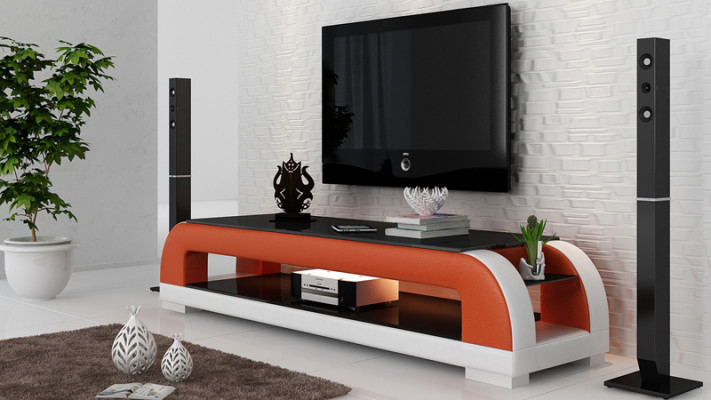 TV-cabinet TV Sideboard Decor Leather Glass Table Table TV Wardrobe Designer