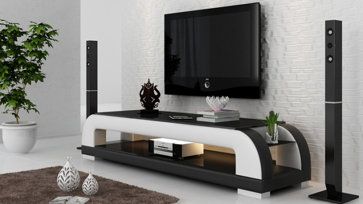 TV-cabinet TV Sideboard Decor Leather Glass Table Table TV Wardrobe Designer