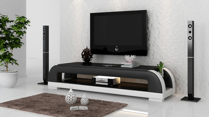 TV-cabinet TV Sideboard Decor Leather Glass Table Table TV Wardrobe Designer