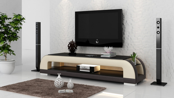 TV-cabinet TV Sideboard Decor Leather Glass Table Table TV Wardrobe Designer