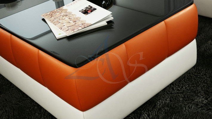 Designer Coffee table Upholstery Table Leather Glass Tables Glass tables #SBA1A