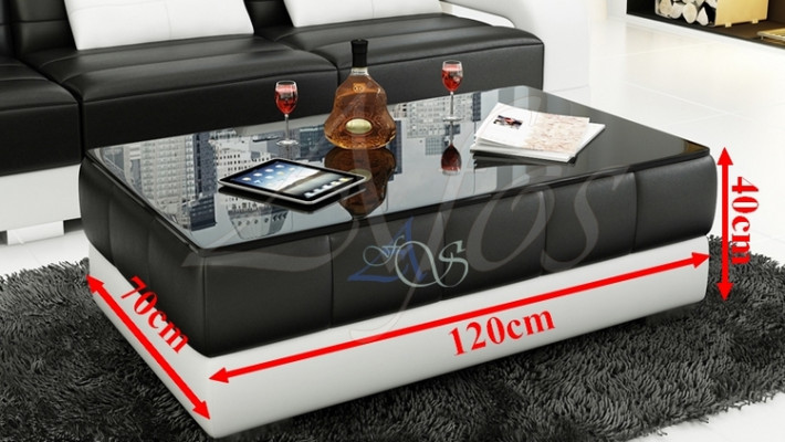 Designer Coffee table Upholstery Table Leather Glass Tables Glass tables #SBA1A