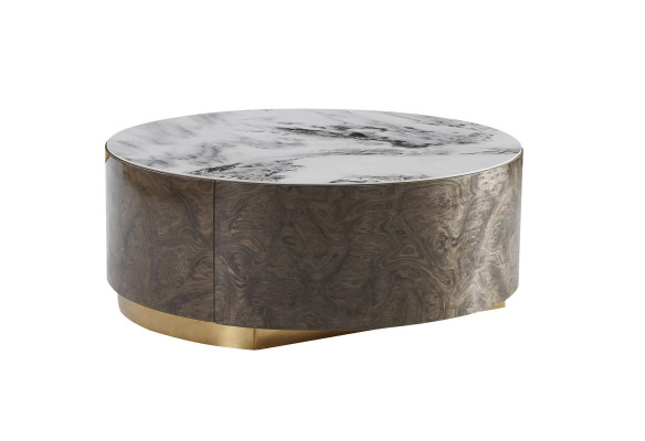 Coffee table Brown Marble Living room Wood new Modern Design Furniture Luxury Table