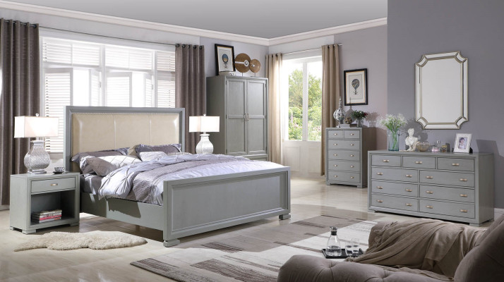 Bed Bedside table Chest of drawers 6 pcs. Bedroom Set Design Modern Luxury