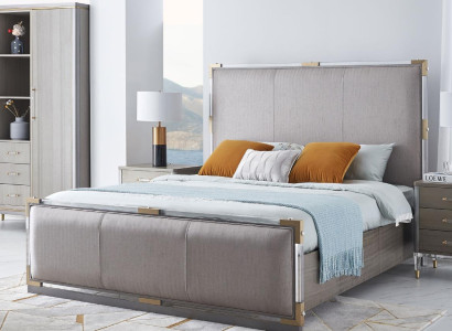 Bed Bedside table Chest of drawers 4 pcs. Bedroom decoration set design modern luxury