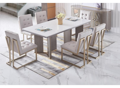 Table Set Suite Dining table 6 Chairs Luxury Style Furniture 8tlg Chair Group