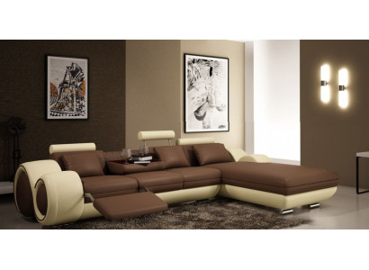 Patented Design Corner sofa Sofa Couch Upholstery Leather Corner BERLIN2 Living landscape