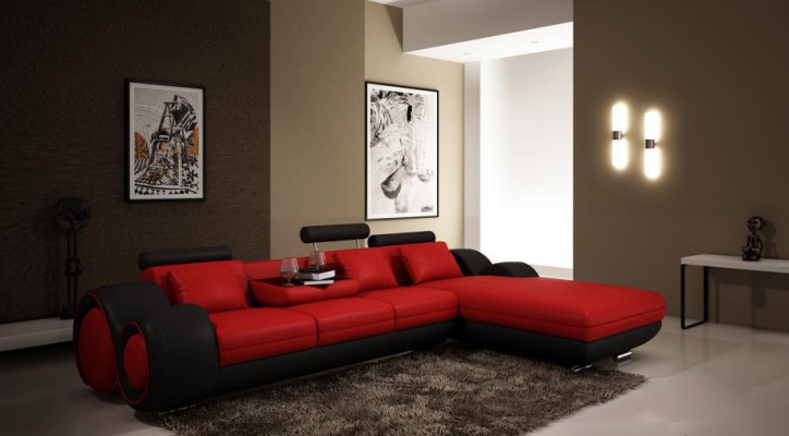 Patented Design Corner sofa Sofa Couch Upholstery Leather Corner BERLIN2 Living landscape