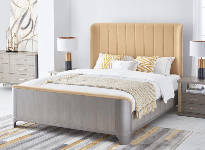Bed Bedside table 4 pcs. Bedroom Set Design Modern Luxury Beds Group Leather
