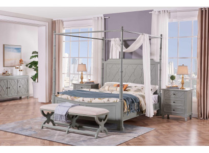 Bedroom Complete Set Country House Style Modrern Bed Bedside table 5 pcs. new