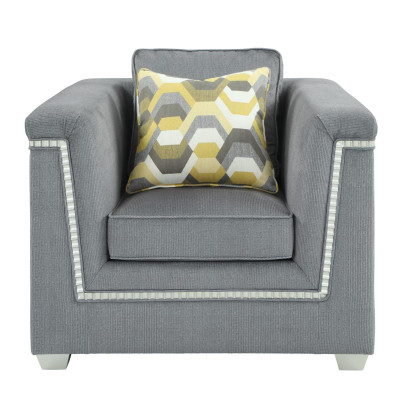 Sofa set 3+1 Gray Living room Textile Upholstered furniture Modern sofa