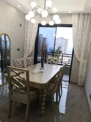 Dining room Set Ess Group Wood Table Tables 7pcs Complete Set 6 Chairs Dining table