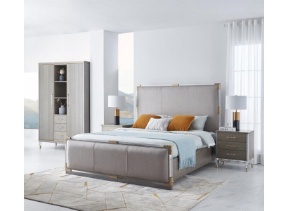 Luxury Bedroom Furniture Bed 2x Bedside table Set Beds dubai hotel Furniture