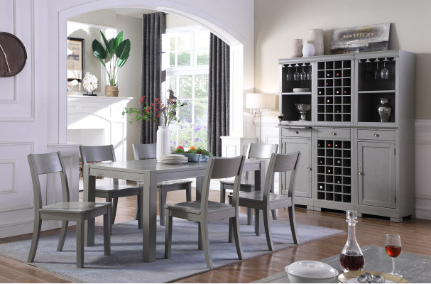 Designer Furniture Wood Table Seat Dining Room 6x Chairs 7pcs. Set Suite Group