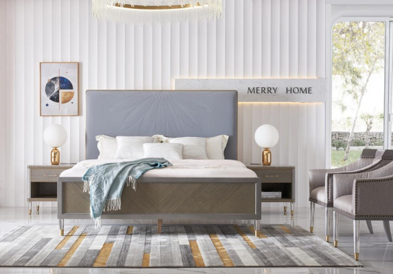 Luxury Bed Bedroom Furniture 2x Bedside table Set Beds dubai hotel Furniture