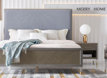 Bed 2x Bedside table 3 pcs. Bedroom Set Design Deco Modern Luxury Beds