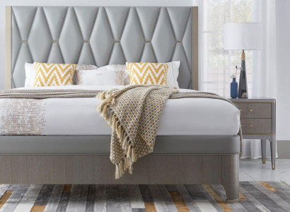 Bed 2x Bedside table 3 pcs. Bedroom Set Design Modern Luxury Group