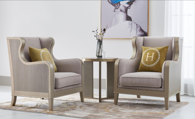 Sofa set Suite 3-piece set 2x Armchair Side table Table Sofa Suite Sets