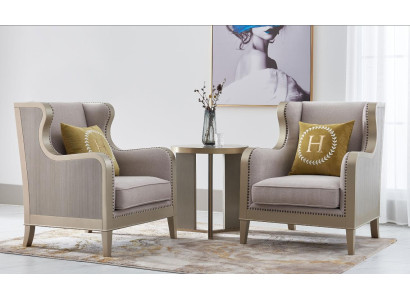 Sofa set Suite 3-piece set 2x Armchair Side table Table Sofa Suite Sets