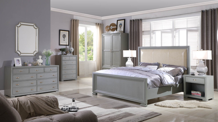 Bed 2x Bedside table 3 pcs. Bedroom Set Beds Furniture Chesterfield 180x200cm