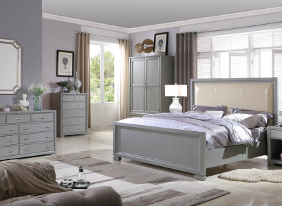 Bed 2x Bedside table 3 pcs. Bedroom Set Beds Furniture Chesterfield 180x200cm