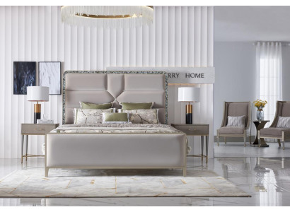 Luxury Bed Bedroom Furniture 2x Bedside table Set Beds dubai hotel 3pcs