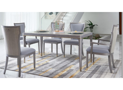 Armchairs Chair Set Group Dining room Wood Upholstery Chairs 6x Lehn