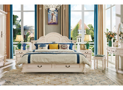 Bedroom Set Bed Bedside table Wardrobe Chair Dressing table Design 6pcs.
