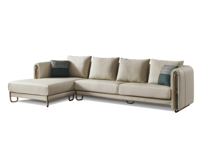 Sofa Couch Upholstery Suite Living landscape Design Corner sofa Leather L-shape